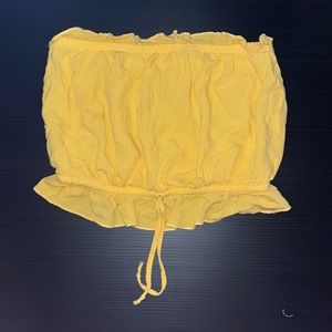 LA Hearts yellow ruffle tube top with tie